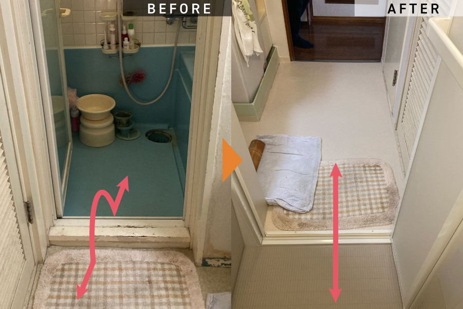 床のバリアフリーリフォームでは、床材を滑バリアフリーリフォームの画像