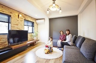洗面室・階段ホールも空間として取り込んだパノラマビュー
