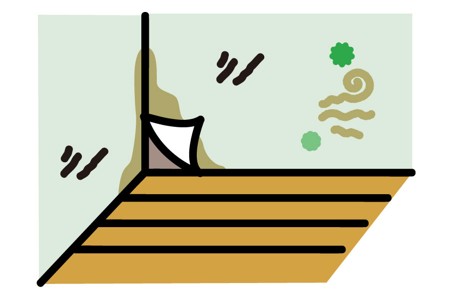 壁紙は経年や環境で劣化します。
以下のよ壁紙（クロス）のリフォームの画像