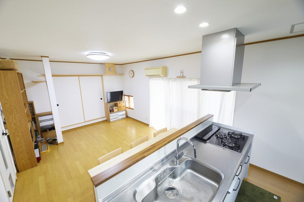 家族団欒が楽しくなるLDK>