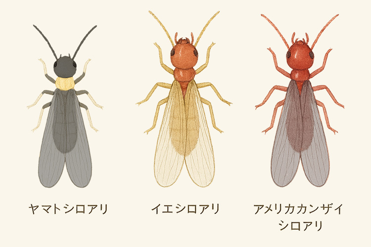 シロアリの種類や見分け方の画像