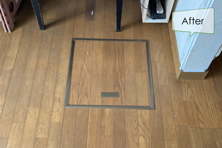 【施工後】点検口を設置したフローリング>
