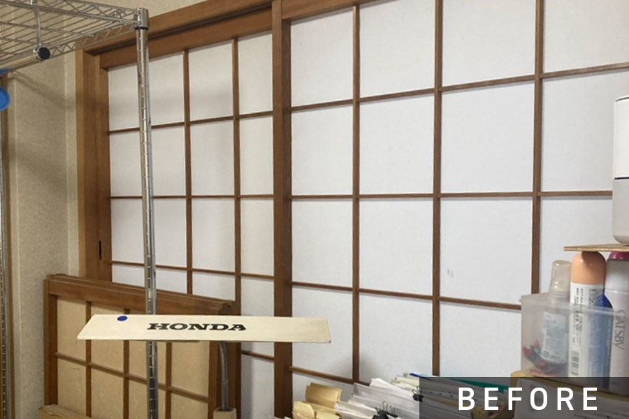 施工前の障子>