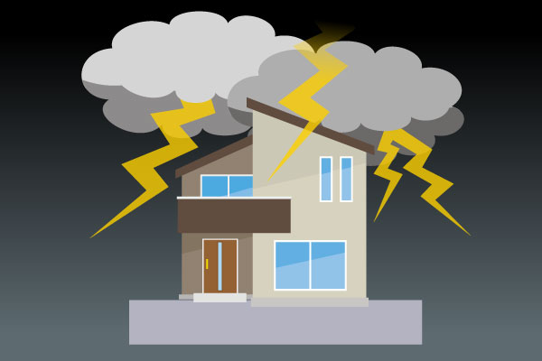 雷の際は、すぐに屋内に避難しましょう。家台風・集中豪雨への備えで大切なことは？日頃からできる対策を紹介！【集中豪雨編】の画像