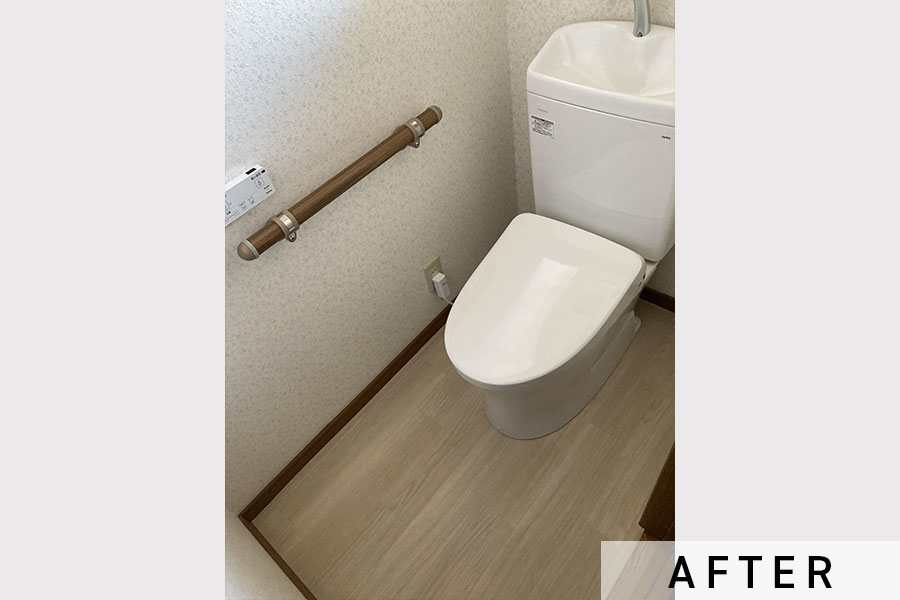 クッションフロアも貼り替えました。>