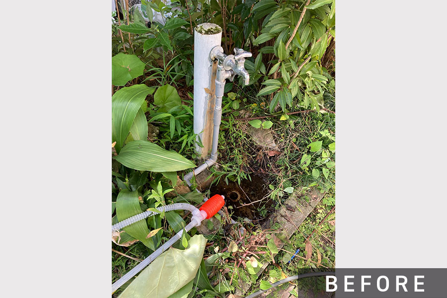 経年劣化した立水栓>