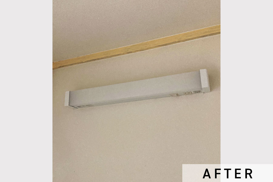 施工後の照明。紐なしのLEDに。>