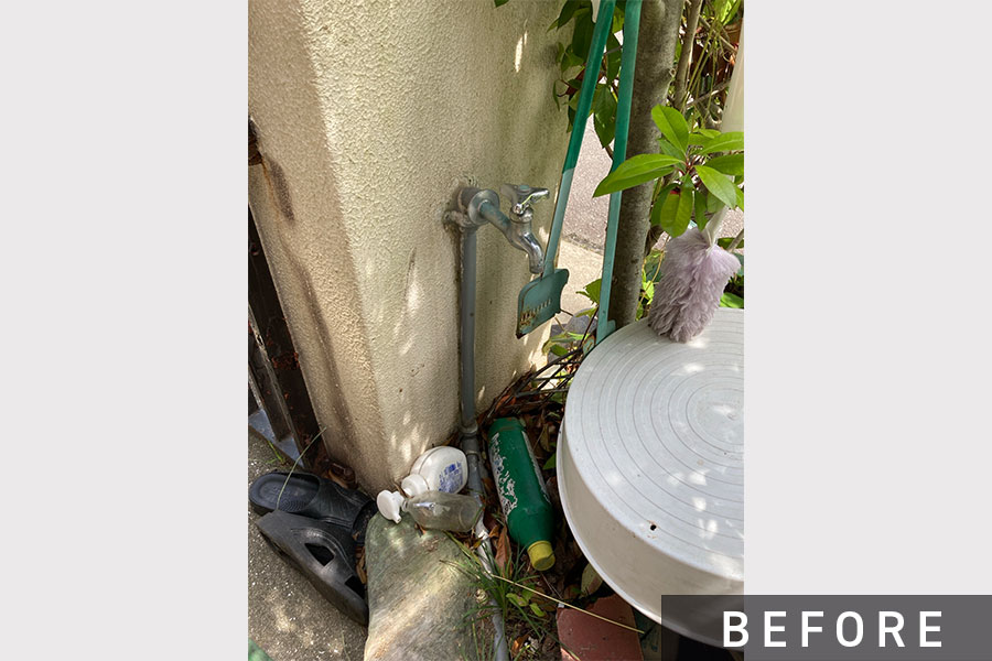 施工前の立水栓>