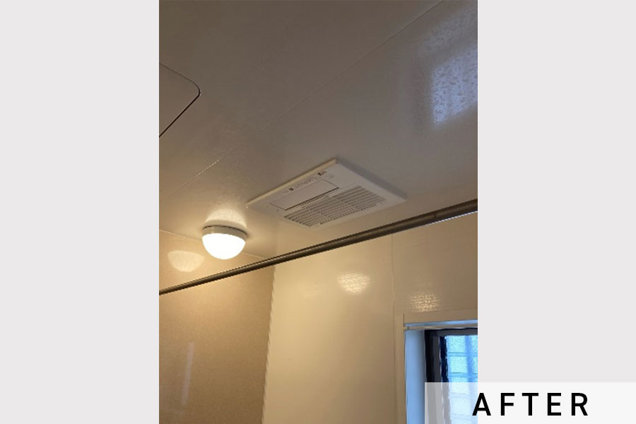 施工後はガス温水式の浴室乾燥機へ変更しました。>