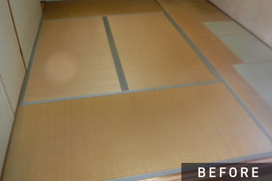 施工前の和室。畳が傷んでいました。>