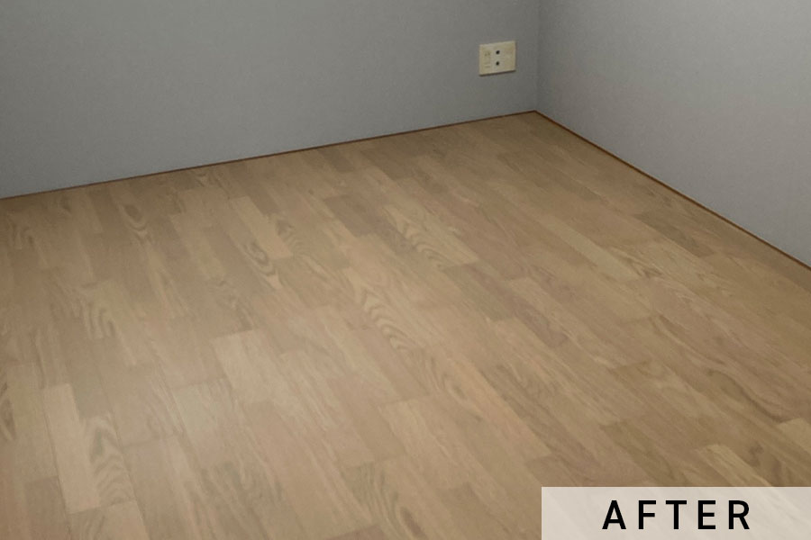 施工後の和室。フローリングへ変更しました。>