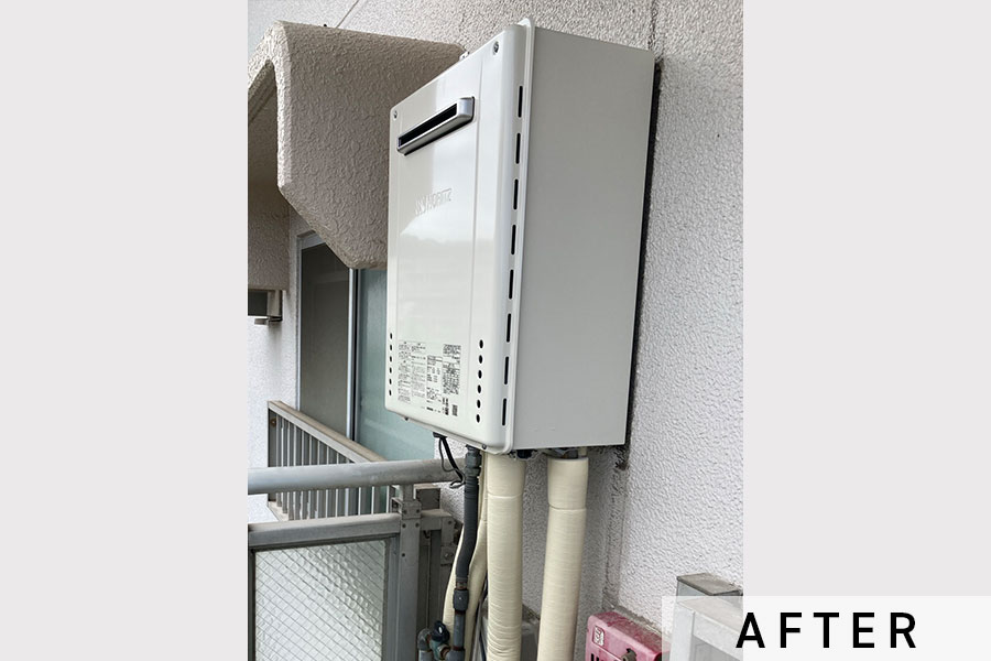 施工後の給湯器>