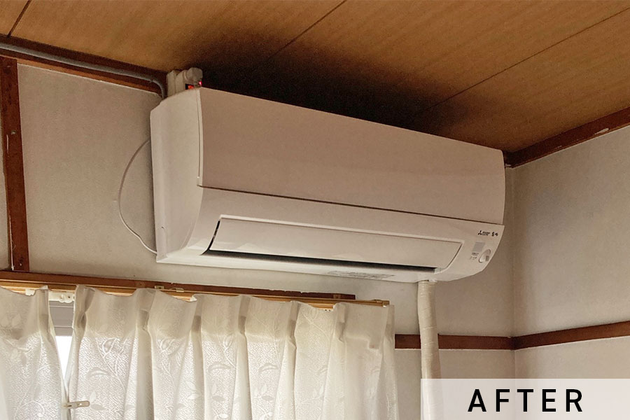 寝室のエアコン>