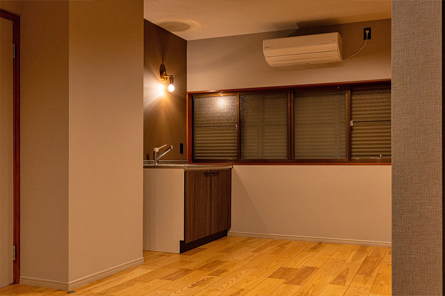 ご来客用にミニキッチンを設置>