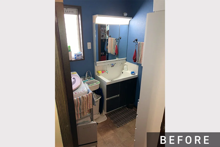 施工前の洗面台>