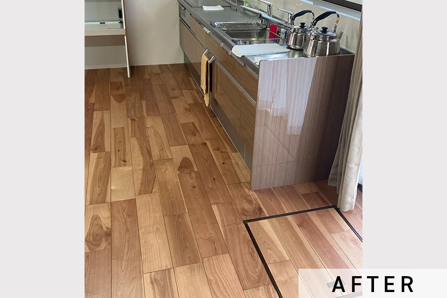 入れ替えに合わせて床もリフォームしました。>