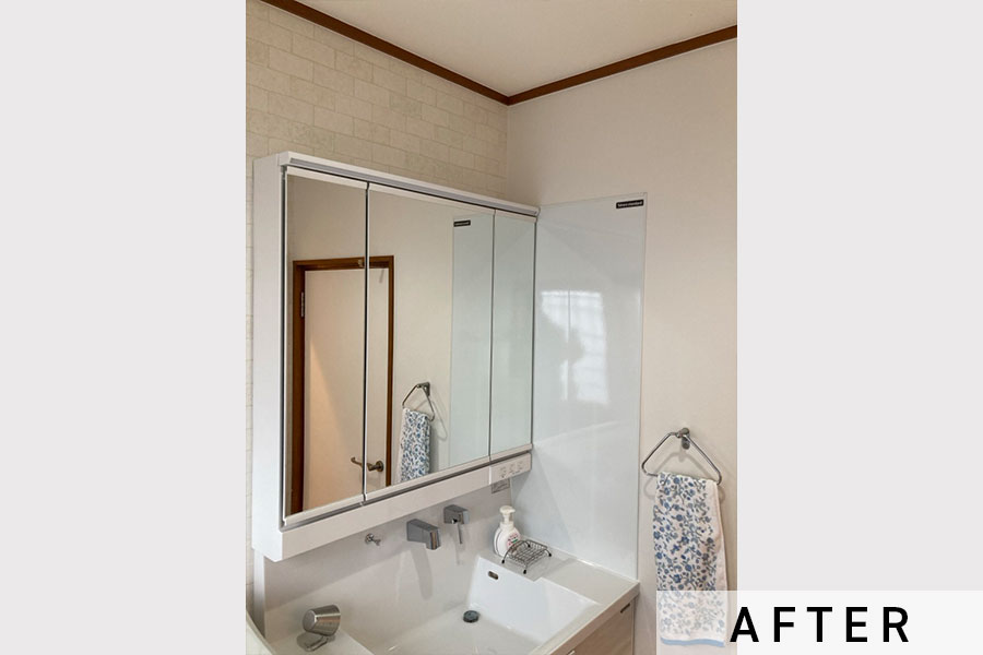 施工後の洗面台>