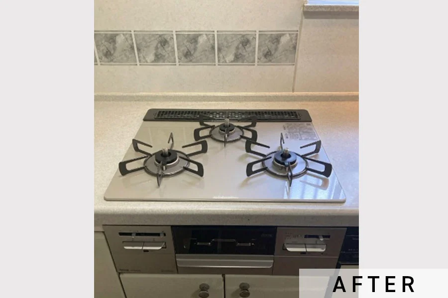 施工後のガスコンロ>