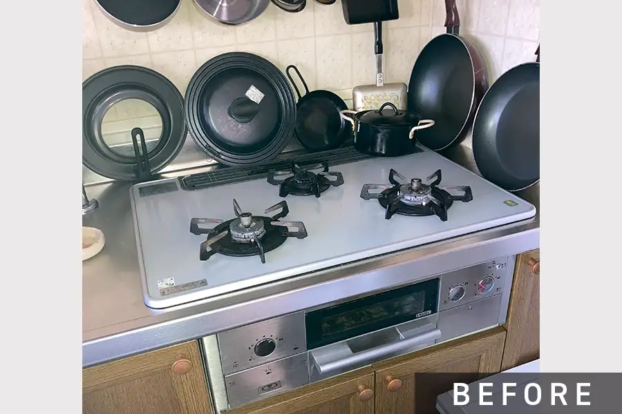 施工前のガスコンロ>