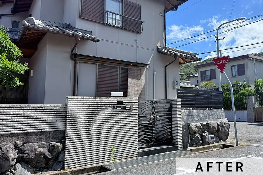 施工後の門まわり>
