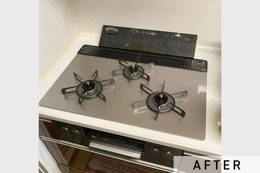 施工後のガスコンロ>